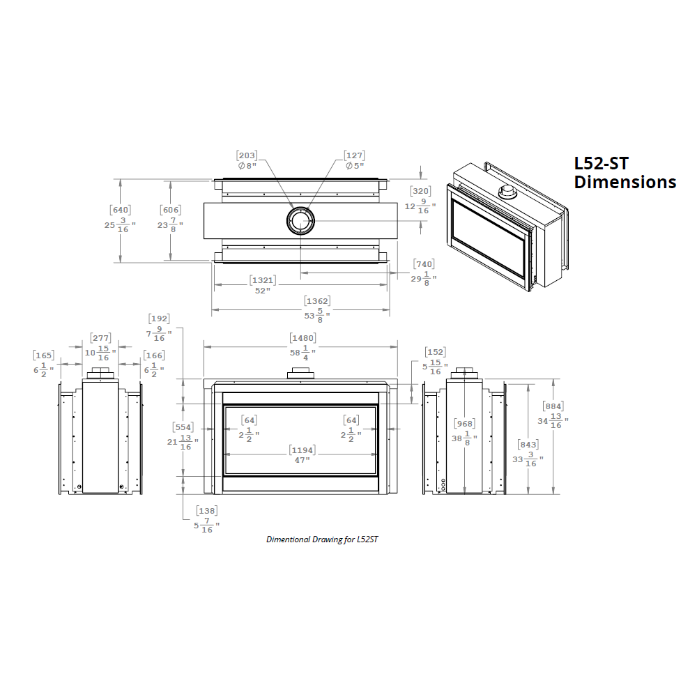 Montigo Phenom 52 See-Thru Direct-Vent Gas Fireplace - L52F - view 2