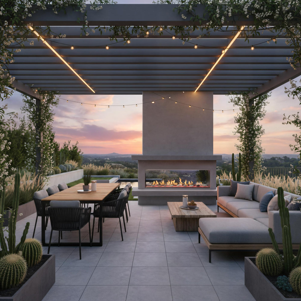 Outdoor Lifestyles Lanai 60" See-Through Outdoor Linear Gas Fireplace (ODLANAIGST-60)