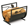 Pine Cone Wood Holder - Matte Black